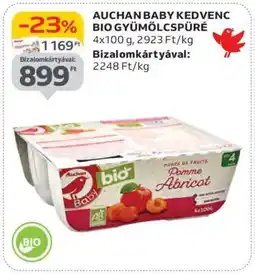 Auchan AUCHAN BABY KEDVENC BIO GYÜMÖLCSPÜRÉ ajánlat