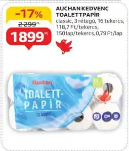 Auchan AUCHAN KEDVENC TOALETTPAPÍR ajánlat