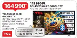 Auchan TCL 55C655 QLED GOOGLE TV ajánlat