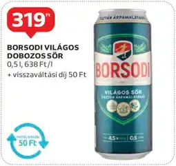 Auchan Borsodi Világos Dobozos Sör ajánlat