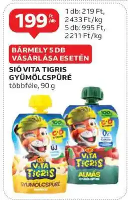 Auchan SIÓ Vita Tigris Gyümölcspüré ajánlat