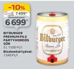 Auchan Bitburger Premium Pils Partyhordós Sör ajánlat