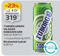 Auchan TUBORG GREEN VILÁGOS DOBOZOS SÖR ajánlat