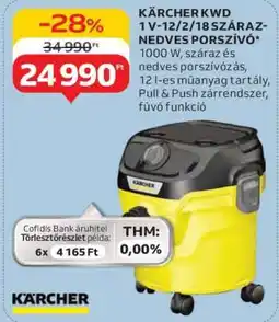 Auchan KÄRCHER KWD 1 V-12/2/18 Száraz-Nedves Porszívó ajánlat