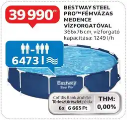 Auchan BESTWAY STEEL PRO FÉMVÁZAS MEDENCE VÍZFORGATÓVAL ajánlat