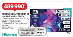Auchan HISENSE 85U7KQ 4K UHD SMART MINI-LED TV ajánlat