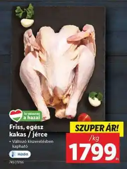 Lidl Friss, egész kakas / jérce ajánlat