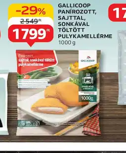 Gallicoop panírozott, sajttal, sonkával töltött pulykamellérme