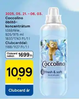 Tesco Coccolino Öblítő Koncentrátum ajánlat