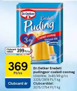Tesco Dr. Oetker Eredeti pudingpor családi csomag ajánlat
