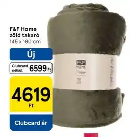 Tesco F&F Home zöld takaró ajánlat