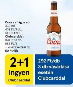 Tesco Coors Világos sör ajánlat