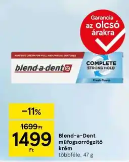 Tesco Blend-a-Dent műfogsorrögzítő krém ajánlat