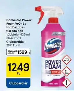 Tesco Domestos Power Foam WC és fürdőszoba tisztító hab ajánlat