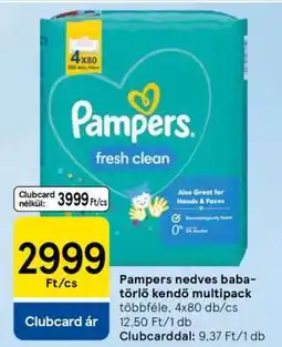 Tesco Pampers nedves baba-törlő kendő multipack ajánlat