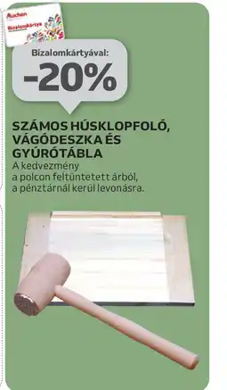 Auchan Számos húsklopfl, vágdeszka és gyúrtábla ajánlat