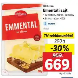Lidl MILBONA Ementáli sajt ajánlat