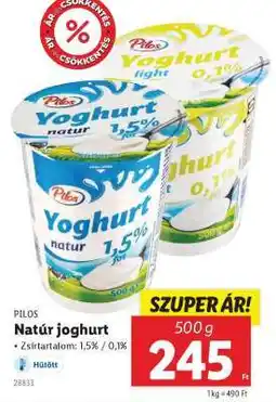 Lidl PILOS Natúr joghurt ajánlat