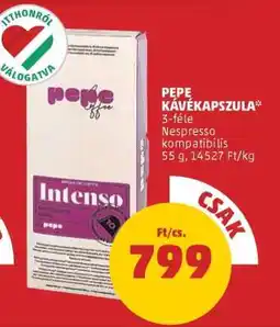 PENNY PEPE Kávékapszula ajánlat