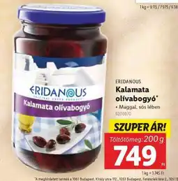 Lidl ERIDANOUS Kalamata olívabogyó ajánlat