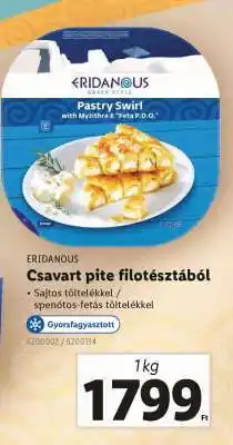 Lidl ERIDANOUS Csavart pite filotésztából ajánlat