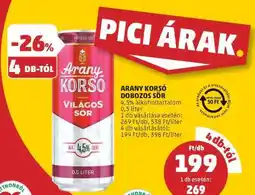 PENNY Arany Korsó Világos Sör ajánlat