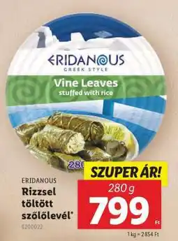 Lidl ERIDANOUS Rizzsel töltött szőlőlevél ajánlat