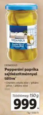 Lidl ERIDANOUS Pepperóni paprika sajtkészítménnyel töltve ajánlat