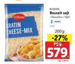 Lidl MILBONA Reszelt sajt ajánlat