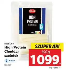 Lidl MILBONA High Protein Cheddar szeletek ajánlat