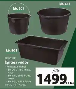 Lidl PARKSIDE Építési vödör ajánlat