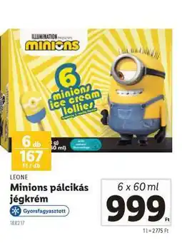 Lidl Minions pálcikás jégkrém ajánlat