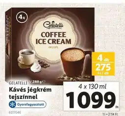 Lidl Gelatelli Kávés jégkrém tejszínnel ajánlat