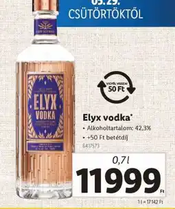 Lidl Elyx vodka ajánlat