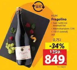 Lidl Allini Fragolino ajánlat