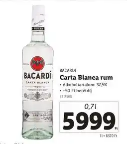 Lidl BACARDI Carta Blanca Rum ajánlat