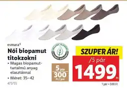 Lidl Női biopamut titokzokni ajánlat