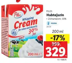 Lidl Pilos Habtejszín ajánlat