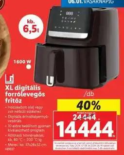 Lidl XL digitális forrólevegős fritőz ajánlat