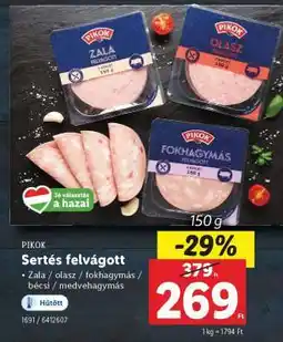 Lidl PIKOK Sertés felvágott ajánlat