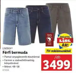Lidl LIVERGY Férfi bermuda ajánlat
