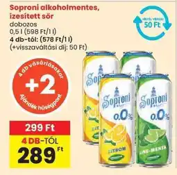 Spar SOPRONI Alkoholmentes ízesített sör ajánlat