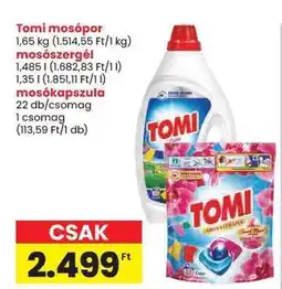 Spar Tomi mosópor, mosószer gél, mosókapszula ajánlat