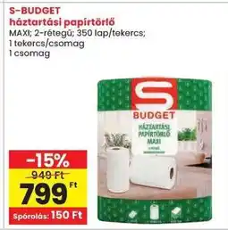 Spar S-BUDGET háztartási papírtörlő ajánlat