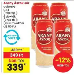 Spar Arany Ászok sör ajánlat
