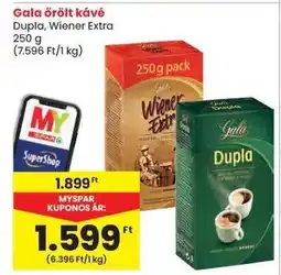 Spar Gala őrölt kávé Dupla, Wiener Extra 250 g ajánlat