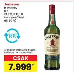Spar JAMESON Ír whiskey ajánlat