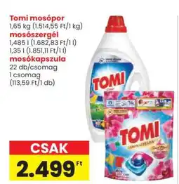 Spar Tomi mosópor, mosószergél, mosókapszula ajánlat