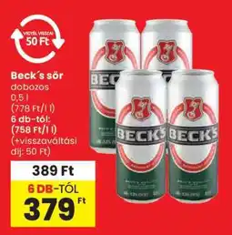 Spar Beck's sör ajánlat