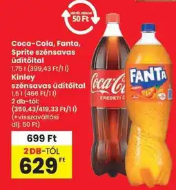 Spar Coca-Cola, Fanta, Sprite szénsavas üdítőital ajánlat
